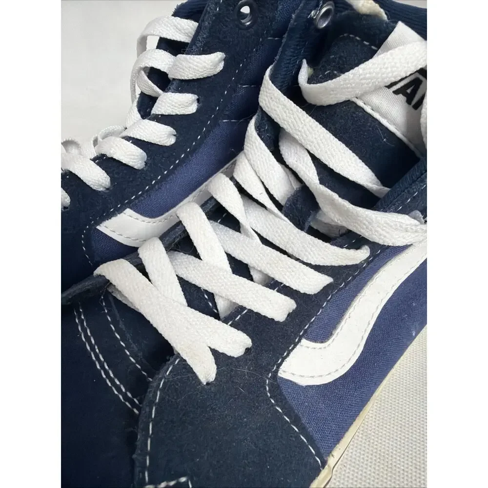 Vans Filmore SK8 Hi Mens Shoes Size 8 Navy Blue Canvas Suede High Top Skate
